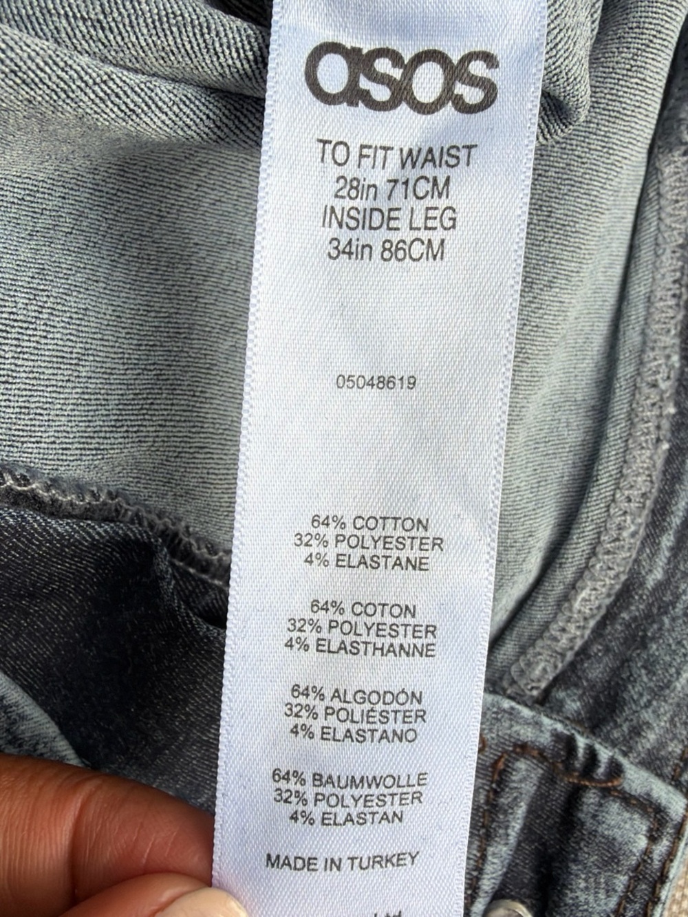 ASOS High-Rise Acid Wash Jeans - Dark Blue - Picture 7 of 9